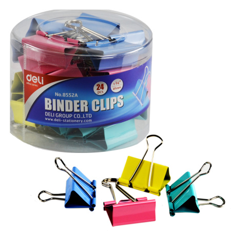 Зажим для бумаг 41 мм цветной DELI Е8552А
